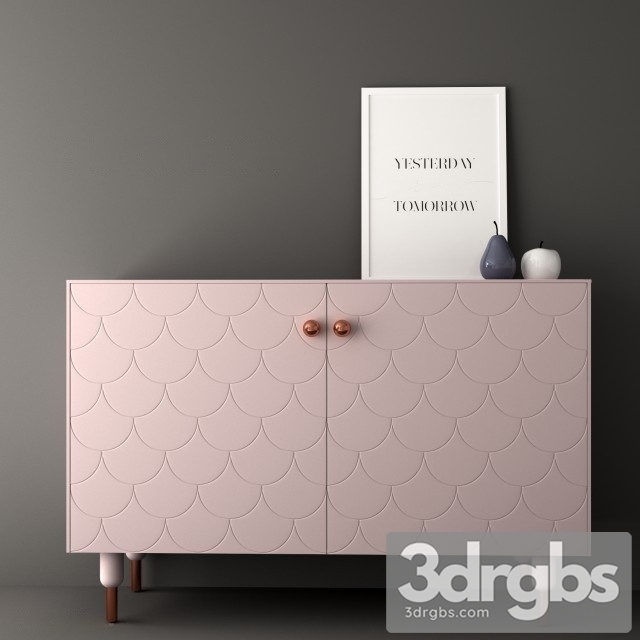 Modern Nordic Minimalist Chest Of Drawer 3dsmax Download - thumbnail 1