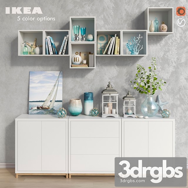 Modular furniture ikea accessories and decor set 8 2 3dsmax Download - thumbnail 1