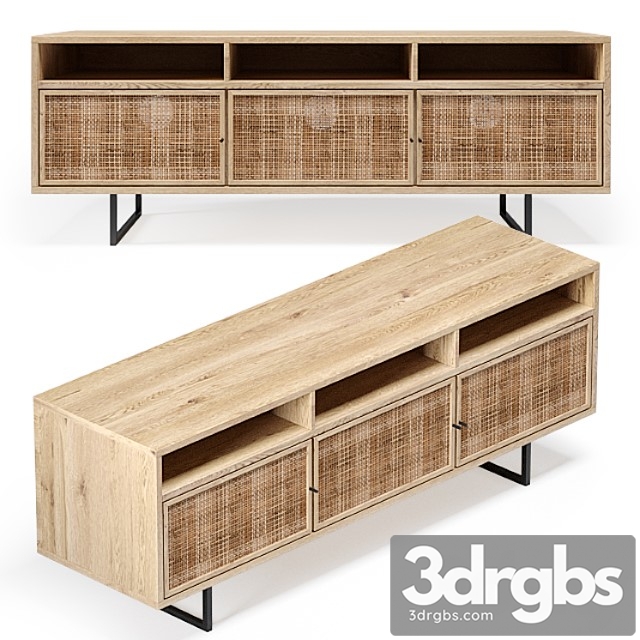 Natural cane media console 2 3dsmax Download - thumbnail 1