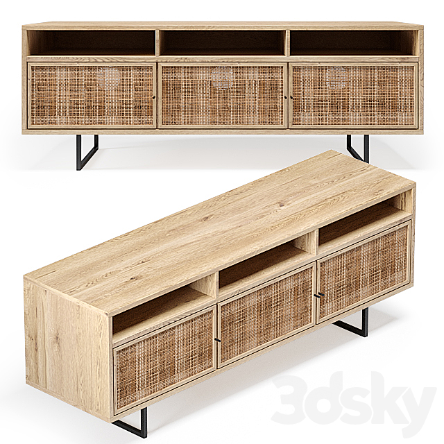 Natural Cane Media Console 3DSMax File - thumbnail 1