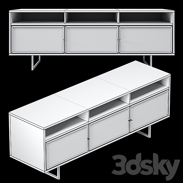 Natural Cane Media Console 3DSMax File - thumbnail 2