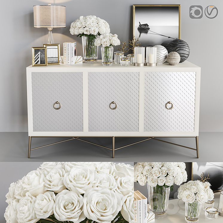 Neiman Marcus Sideboard Set 001. 3DS Max - thumbnail 1