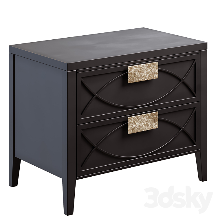 Nightstand Amelie Black Nightstand 3DS Max Model - thumbnail 1