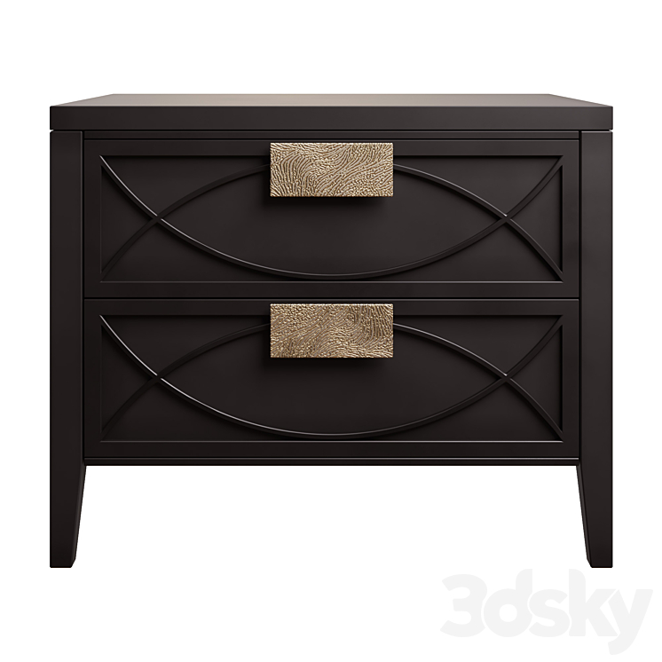 Nightstand Amelie Black Nightstand 3DS Max Model - thumbnail 2