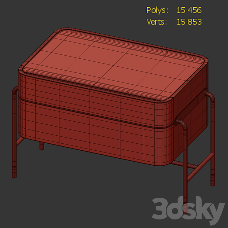 Nightstand bennett 3DS Max - thumbnail 2