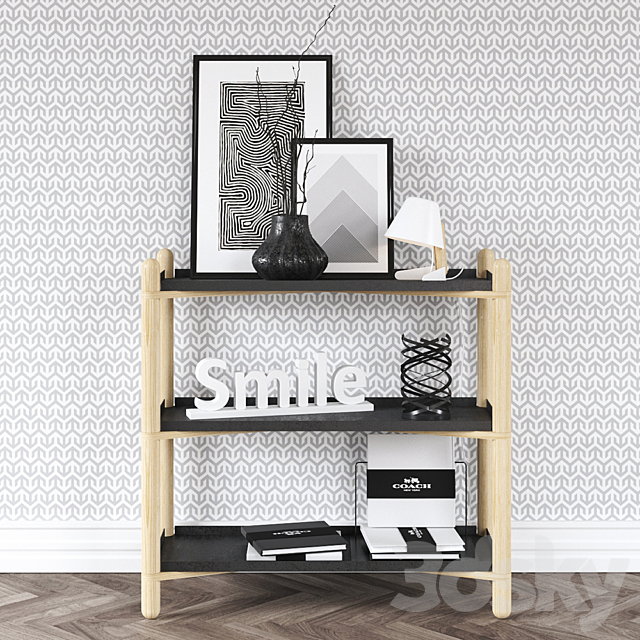 Nightstand Cross Shelf 3DSMax File - thumbnail 1