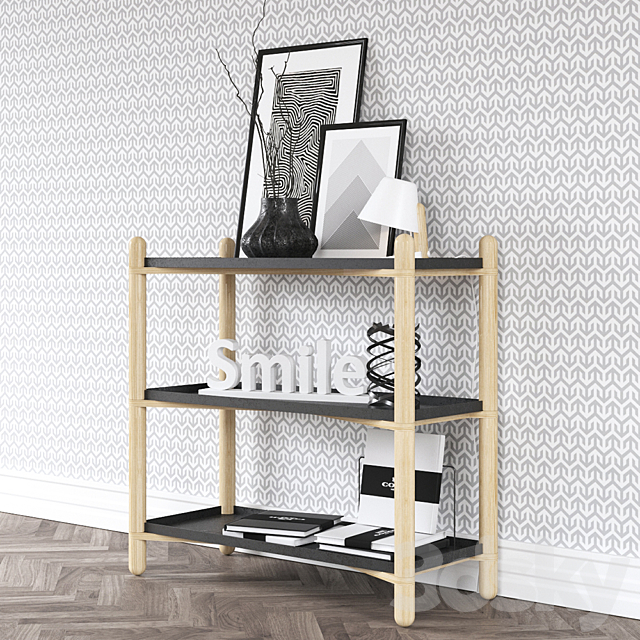 Nightstand Cross Shelf 3DSMax File - thumbnail 3