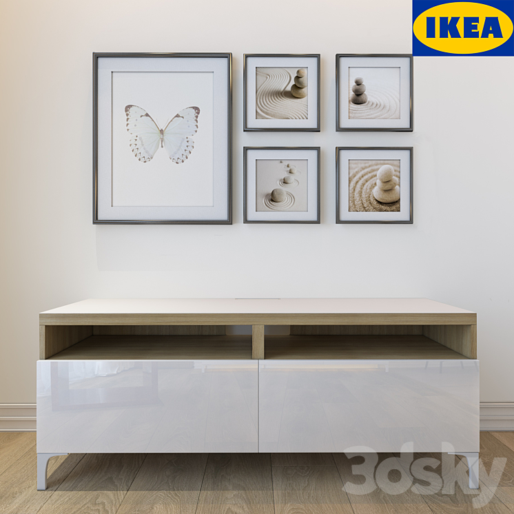 Nightstand IKEA BESTO with pictures 3DS Max - thumbnail 1