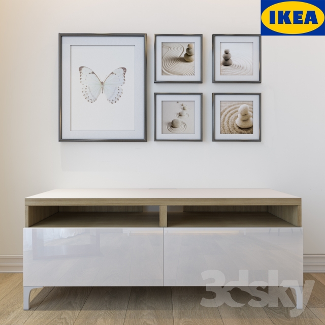 Nightstand IKEA BESTO with pictures 3DS Max - thumbnail 3