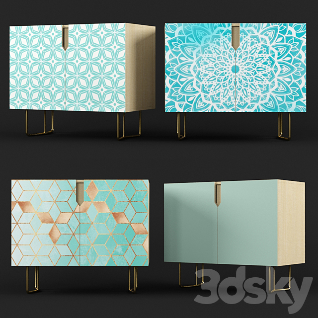 Nightstand set 02 | Blue art | Society6 3DS Max Model - thumbnail 2