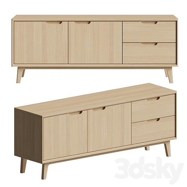 Nord Low 2 Door Sideboard 3DSMax File - thumbnail 1