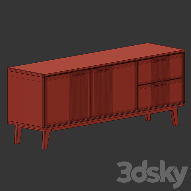 Nord Low 2 Door Sideboard 3DSMax File - thumbnail 3