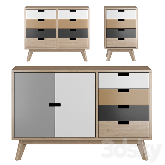 Nordic chest of drawers 3DSMax File - thumbnail 1