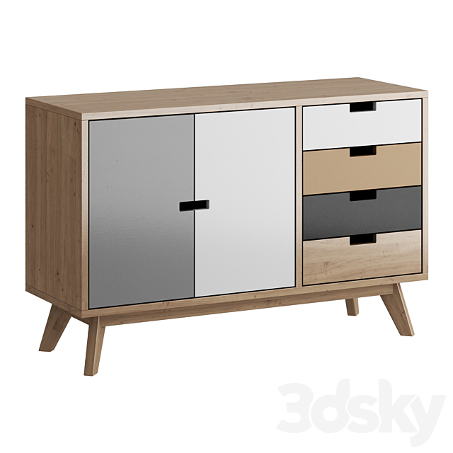 Nordic chest of drawers 3DSMax File - thumbnail 2