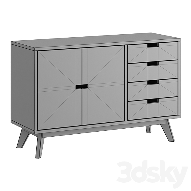 Nordic chest of drawers 3DSMax File - thumbnail 3