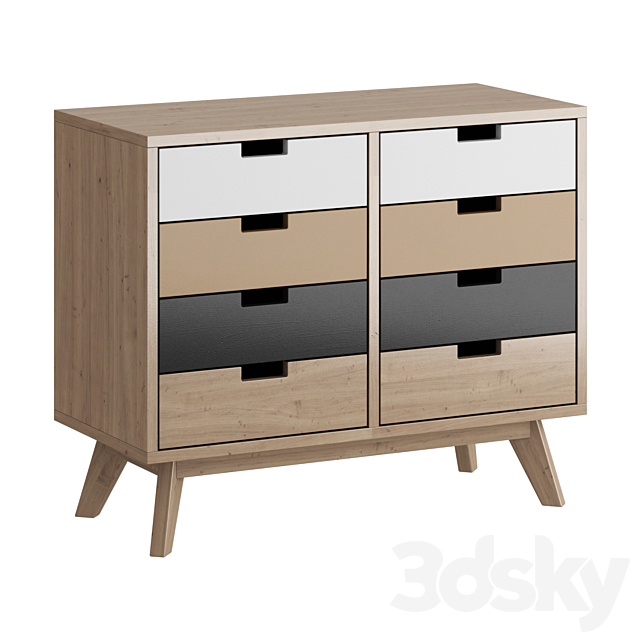 Nordic chest of drawers 3DSMax File - thumbnail 4