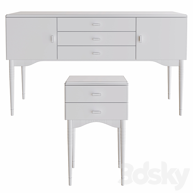 Novani. La Redoute Interieurs. Chest of drawers and bedside tables 3DSMax File - thumbnail 4