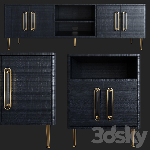 Odetta Media Console & Nightstand 3DSMax File - thumbnail 2