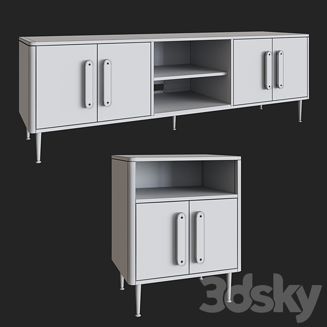 Odetta Media Console & Nightstand 3DSMax File - thumbnail 3