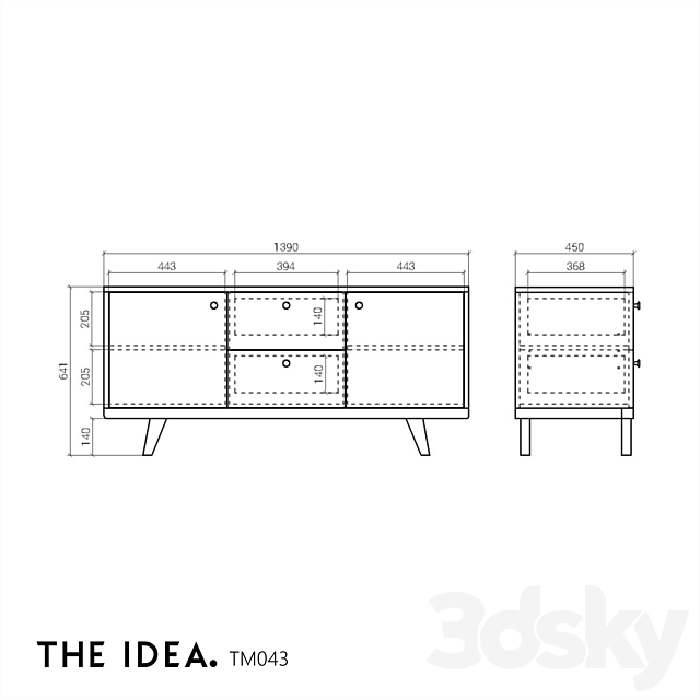 OM THE-IDEA TV stand THIMON 043 3DS Max Model - thumbnail 3