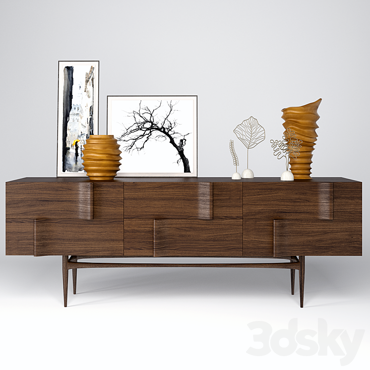 "Ondas" sideboard + decoration 3DS Max - thumbnail 1