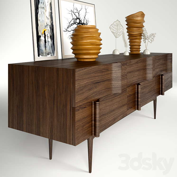 "Ondas" sideboard + decoration 3DS Max - thumbnail 2