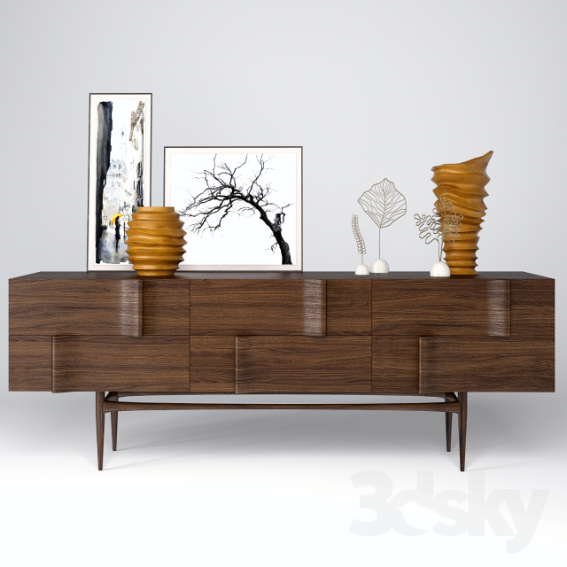 "Ondas" sideboard + decoration 3DS Max - thumbnail 3