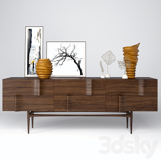 “Ondas” sideboard + decoration 3DSMax File - thumbnail 1