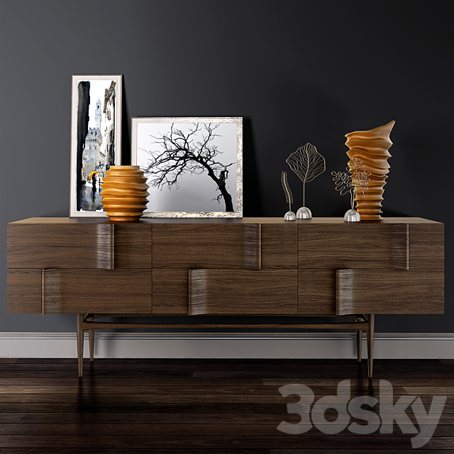 “Ondas” sideboard + decoration 3DSMax File - thumbnail 3