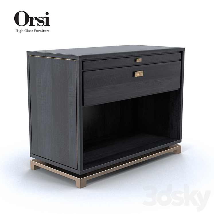 Orsi Bronze bedside table XI 3DS Max - thumbnail 1