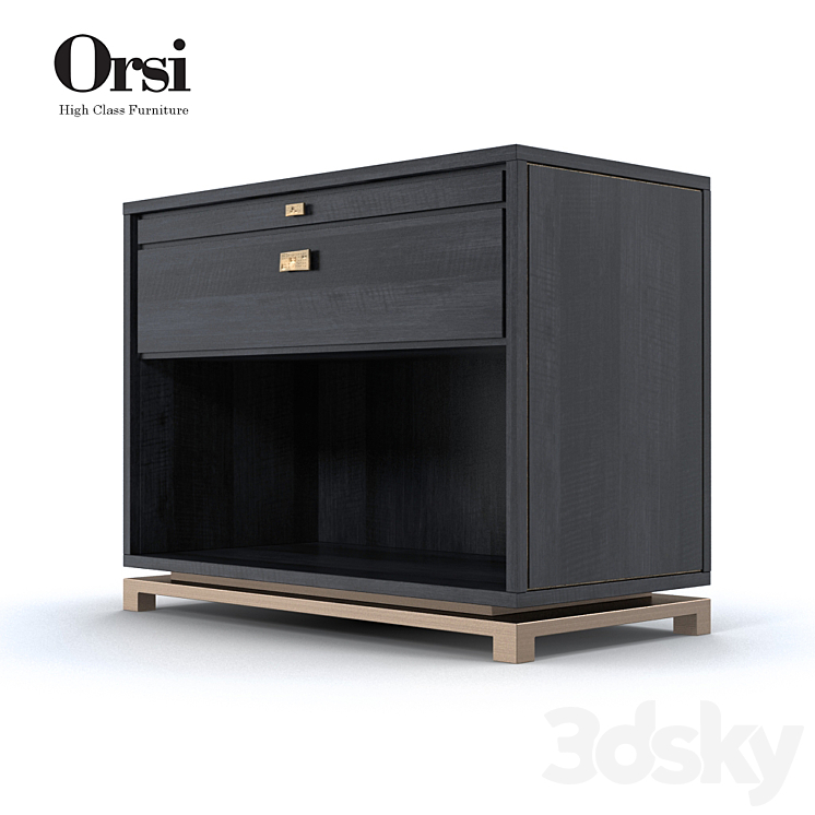 Orsi Bronze bedside table XI 3DS Max - thumbnail 2