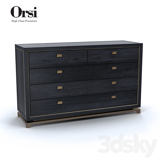 Orsi BRONZE CHEST of DRAWERS XII 3DS Max Model - thumbnail 1