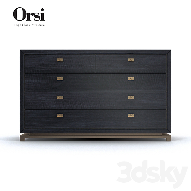 Orsi BRONZE CHEST of DRAWERS XII 3DS Max Model - thumbnail 3