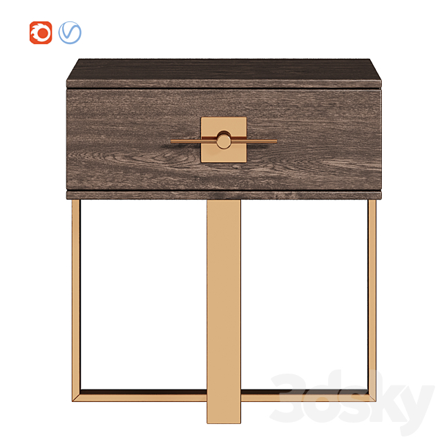 Osaka Kare nightstand 3ds Max - thumbnail 2