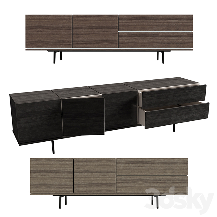 Papadatos Twist H sideboard 3DS Max - thumbnail 2