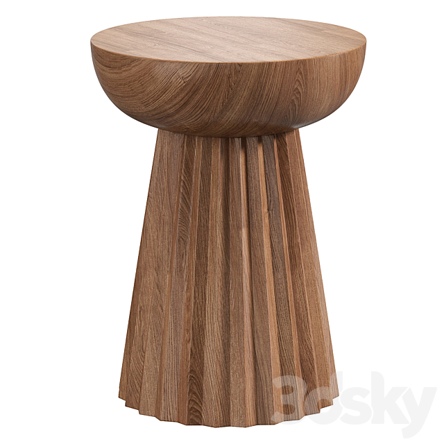 PLISSE WOOD SIDE TABLE by Vicaldesign 3ds Max - thumbnail 2