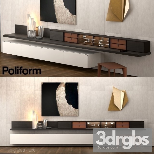 Poliform Display Cabinet 3dsmax Download - thumbnail 1