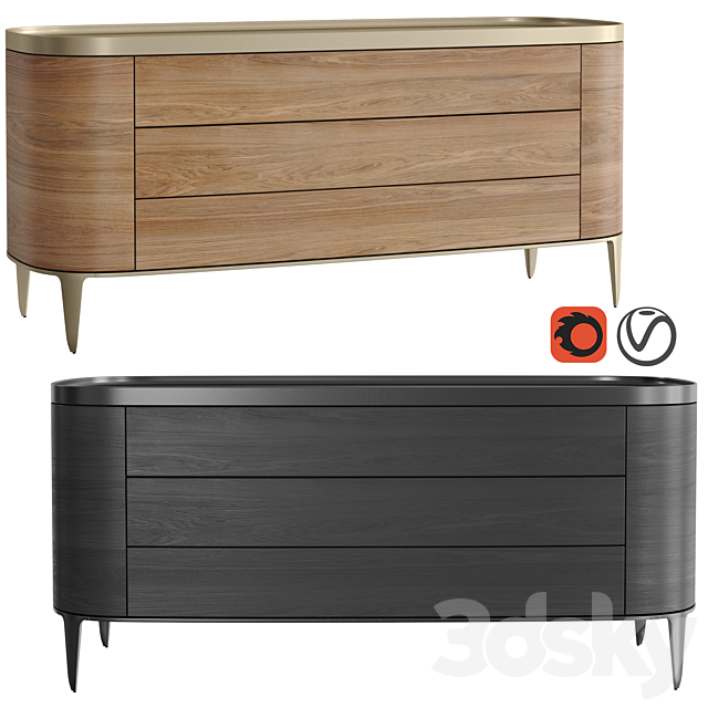 Poliform Gentleman Chest of Drawers 3DSMax File - thumbnail 1