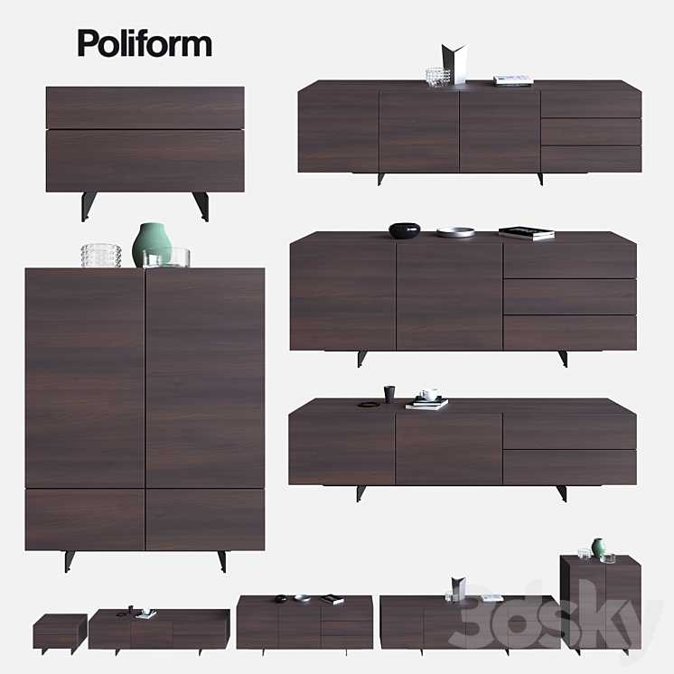 POLIFORM NIGHT COMPLEMENTS & SIDEBOARDS PANDORA & NIGHT 3DS Max - thumbnail 1