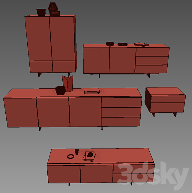 POLIFORM NIGHT COMPLEMENTS & SIDEBOARDS PANDORA & NIGHT 3DSMax File - thumbnail 2