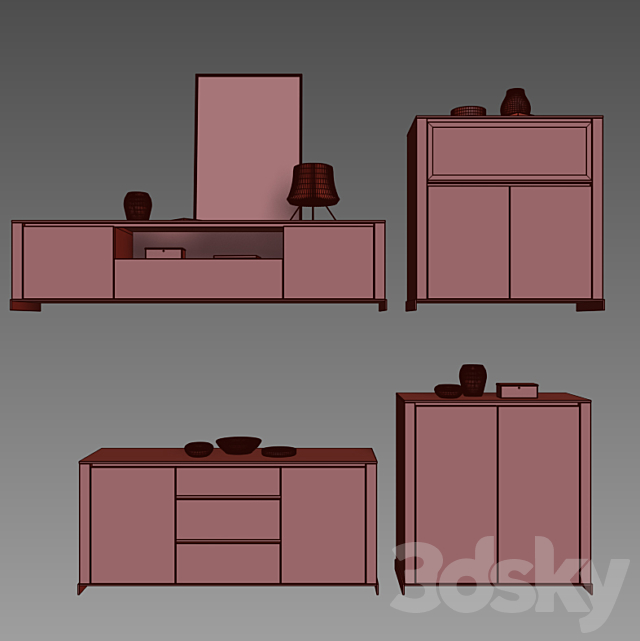 POLIFORM SIDEBOARDS FEBE 3DS Max Model - thumbnail 2