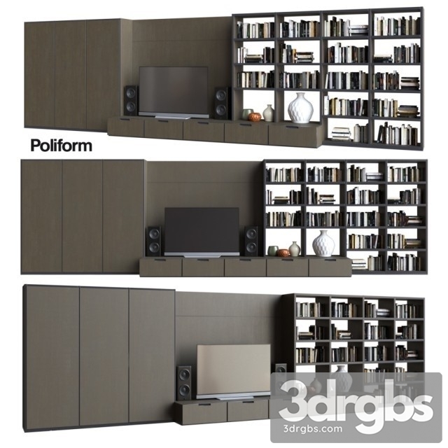 Poliform Wall System 15 3dsmax Download - thumbnail 1