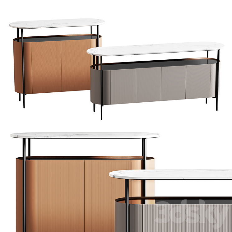 Poltrona Frau cabinets collection MI 3DS Max Model - thumbnail 3