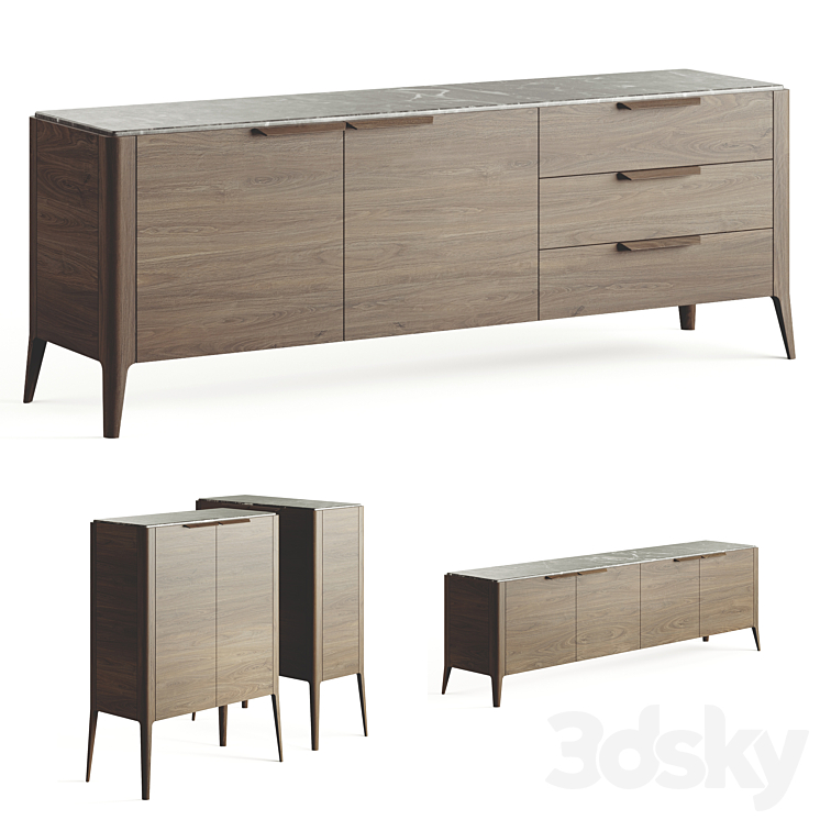 Porada Atlante Chest Of Drawers 3DS Max Model - thumbnail 1