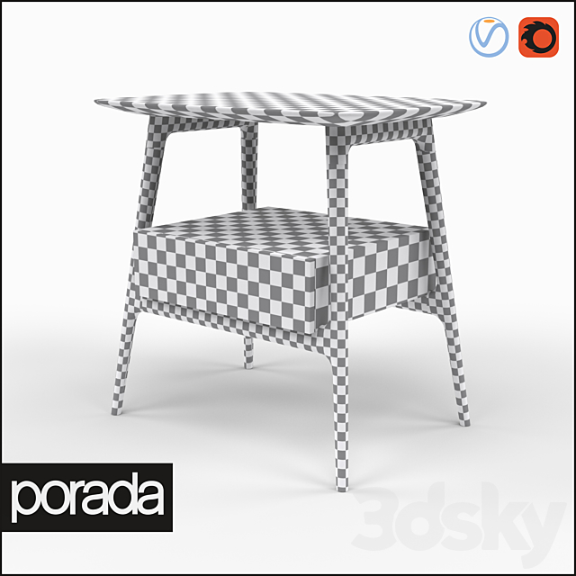 Porada Bilot Bedside Table 3DS Max Model - thumbnail 3