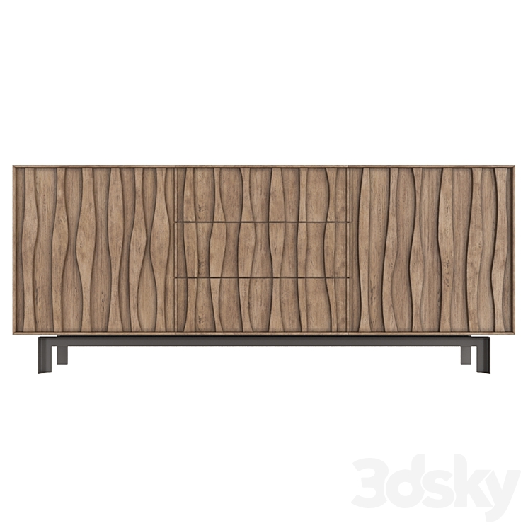 Porada Masai three-door sideboard chest 3DS Max Model - thumbnail 2