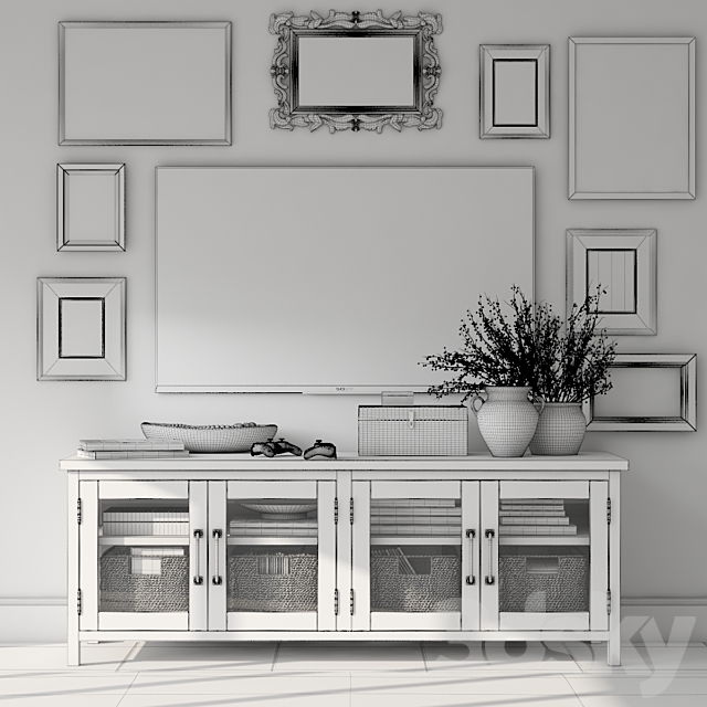 Pottery barn PARKER MEDIA CONSOLE 3DSMax File - thumbnail 3