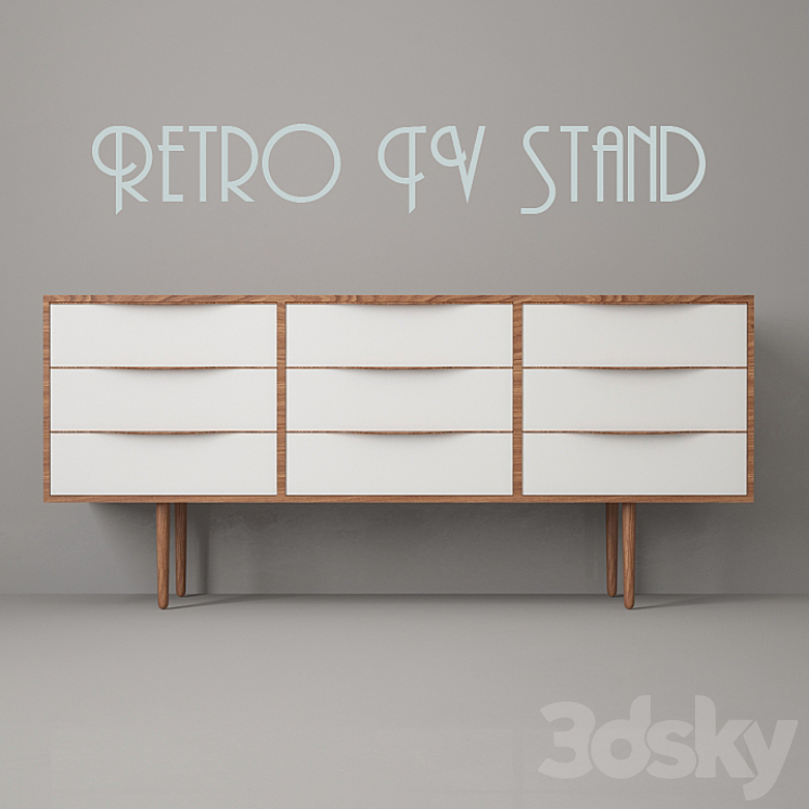 Retro TV Stand N2 | TV Stand 3DS Max - thumbnail 1