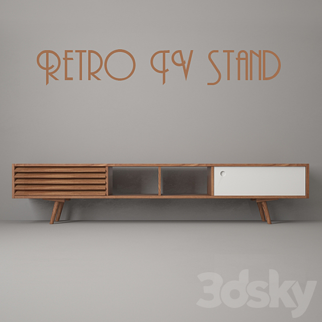 Retro TV Stand N5 | TV Stand 3DSMax File - thumbnail 1