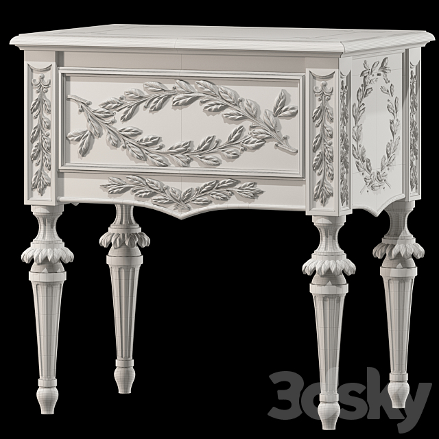 roberto giovannini night stand with laurel carving art 684PL 3DS Max Model - thumbnail 2